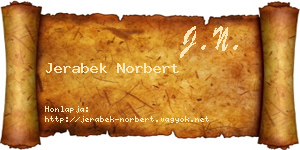 Jerabek Norbert névjegykártya
